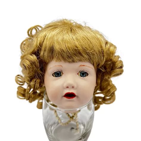VINTAGE GES GESCH Bisque Doll Head Repro Artist Doll Blue Glass Eyes D ...