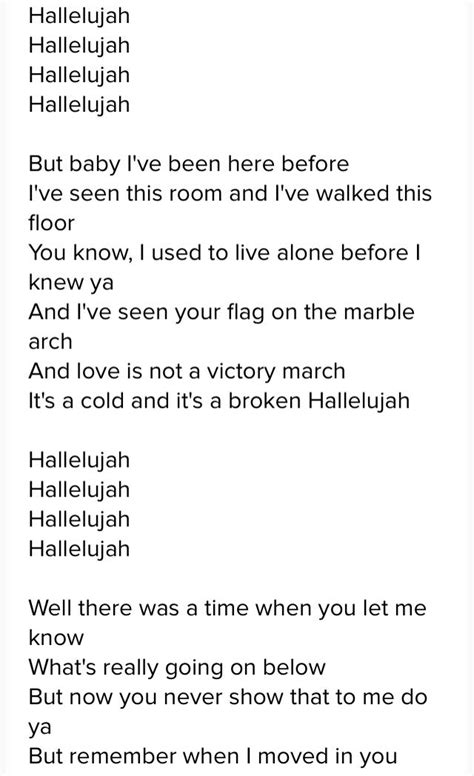 Lyrics To Hallelujah From Shrek - Long Side Story