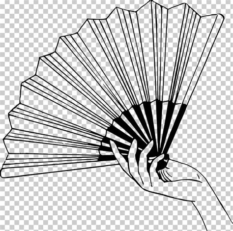 Hand Fan Drawing PNG, Clipart, Angle, Artwork, Black And White, Ceiling ...