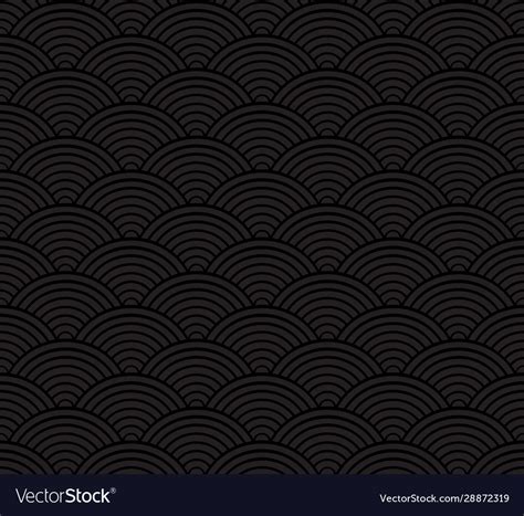 Black seigaiha luxurious japanese wave pattern Vector Image