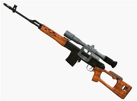 low-poly SVD Dragunov Sniper Rifle Model | CGTrader