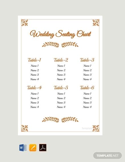 38+ Wedding Seating Chart Templates - PDF, DOC | Free & Premium Templates