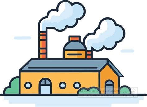 Industry Clipart-factory building with smoke stack clip art