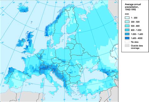 Average annual precipitation — European Environment Agency