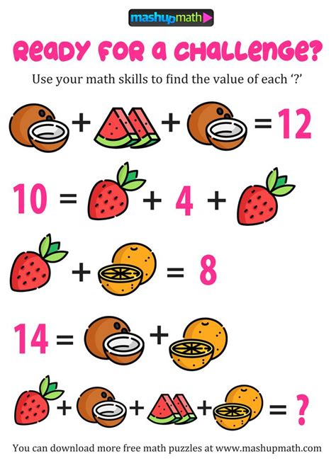 Maths puzzles, Fun math, Free math