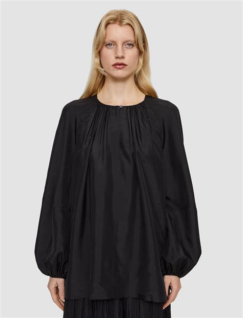 Silk Habotai Bramwell Blouse in Black | JOSEPH US