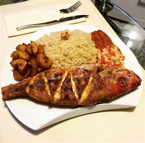 Attieke and baked fish | Food, African food, Africa food