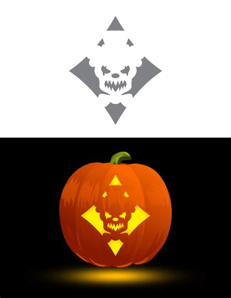 Printable Scary Clown Face Pumpkin Stencil