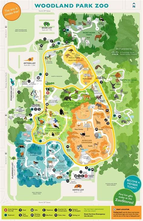 Guest Services - Map, Rentals & Accessibility - Woodland Park Zoo Seattle WA | Zoo map, Woodland ...