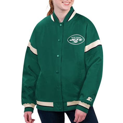 Varsity Satin Starter New York Jets Tournament Green Jacket