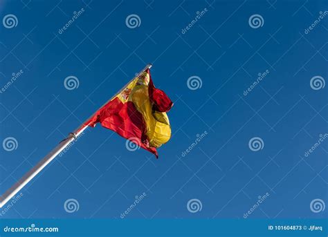 Spanish flag waving stock image. Image of patriot, wind - 101604873