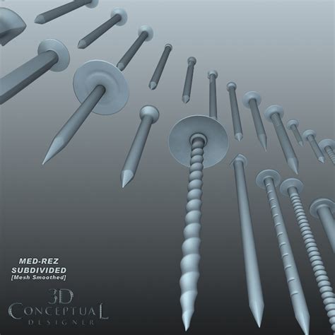 3DconceptualdesignerBlog: 3D Model Sales:Part XI-Hardware Nail Set 1