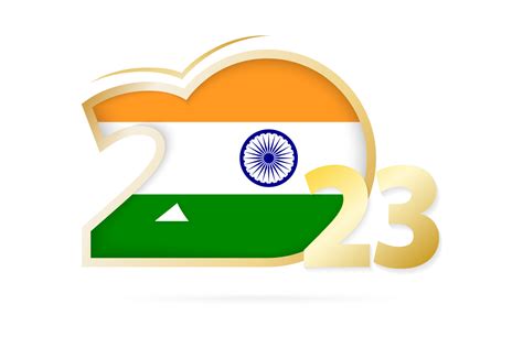 Year 2023 with India Flag pattern. 12672171 Vector Art at Vecteezy