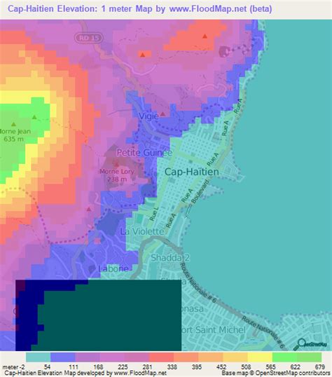 Elevation of Cap-Haitien,Haiti Elevation Map, Topography, Contour