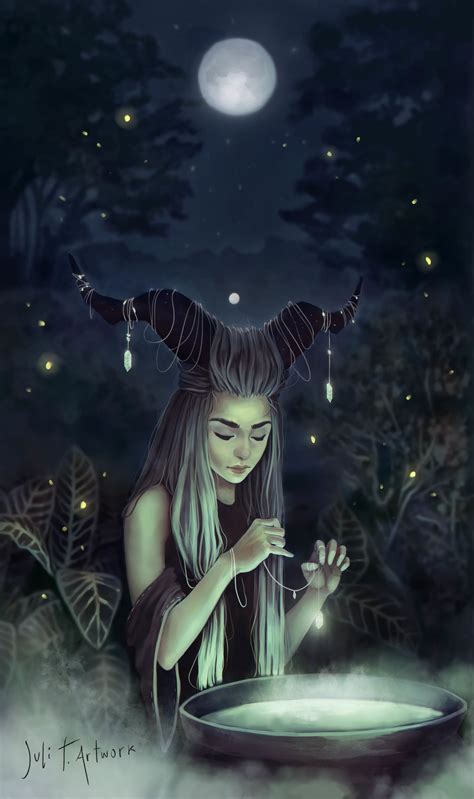 ArtStation - The Moon Witch, Juli T. Artwork Magick, Witchcraft, Dark Fantasy, Fantasy Art ...