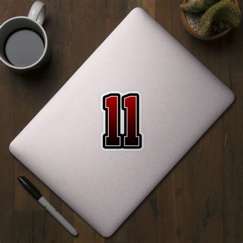 Red Number 11 - Number 11 - Sticker | TeePublic