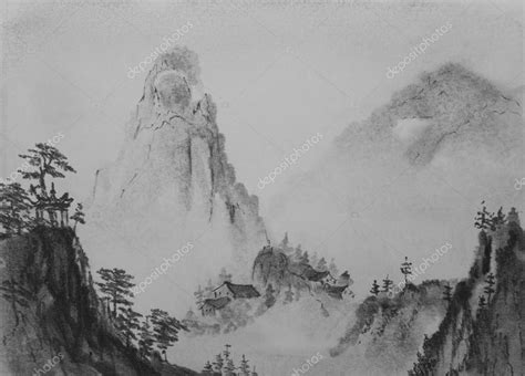 Chinese Painting Mountains