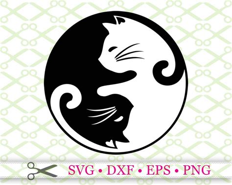 YIN YANG CATS SVG FILE-Cricut & Silhouette Files SVG DXF EPS PNG | MONOGRAMSVG.COM by SVG Designs