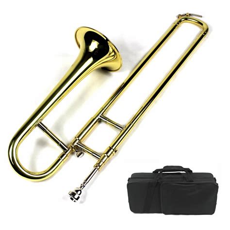 Brand New Bb Mini Trombone w/ Case and Mouthpiece- Gold Lacquer Finish: Amazon.co.uk: Musical ...