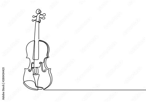 Violin continuous line drawing minimalist design Stock Vector | Adobe Stock