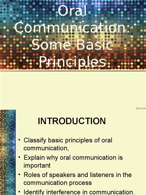 Oral Communication Some Basic Principles | Communication | Behavioural ...