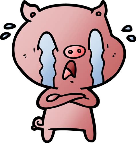 crying pig cartoon 12310399 Vector Art at Vecteezy