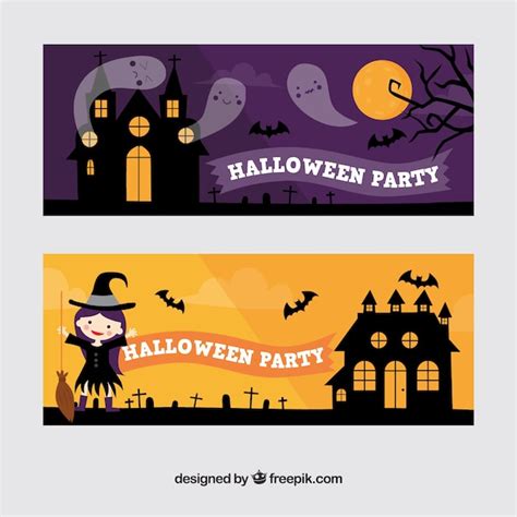 Free Vector | Halloween party banners