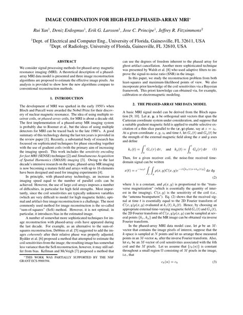 (PDF) Image combination for high-field phased-array MRI