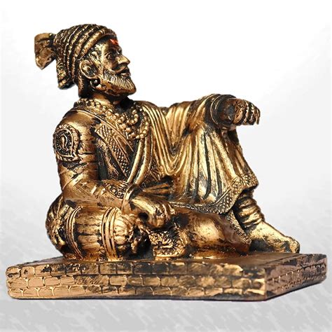 Buy S2S Shivaji Maharaj Statue GOLD (FREE with Pearl Bead Small Garland) Online at Low Prices in ...