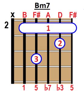 How to Play Bm7 Chord on Guitar, Ukulele and Piano