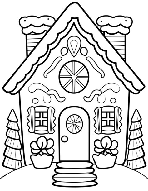 10 Gingerbread House Coloring Pages! - The Graphics Fairy