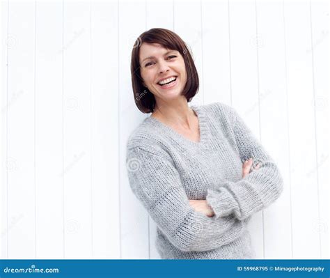 Confident Older Woman Smiling Stock Image - Image of candid, looking: 59968795