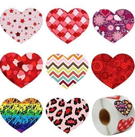 Roll of 600 Heart Stickers under $9 | Great Valentine's Idea + FREE Printable Valentine Card to ...