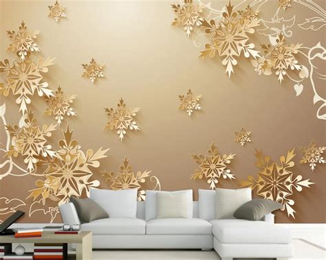 modern 3D Wallpaper HD Golden flower Photo Mural Living Room Home Decor Wall paper Abstract ...