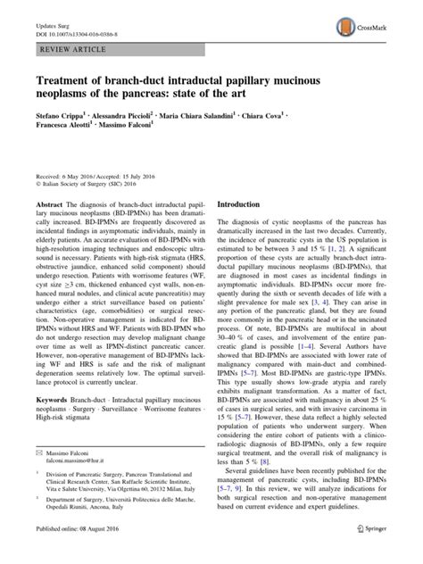 Treatment of Ipmn State of Art | PDF | Pancreatic Cancer | Medical Imaging