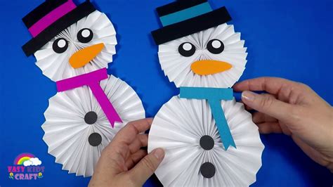 How to Make a Paper Snowman | Christmas Craft for Kids - YouTube