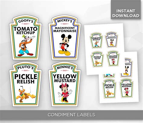 SALE 80% OFF Disney Condiment Bottle Labels by HappiestPrints