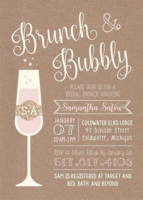 Brunch Invitation Template Free Best Of Brunch & Bubbly Printable ...