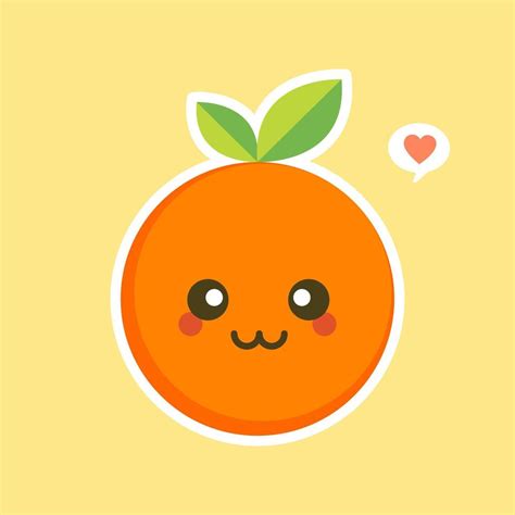 personaje de dibujos animados lindo y kawaii naranja. ilustración de personaje de fruta orgánica ...