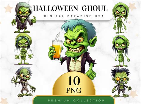 Set of 10 Halloween Ghoul Clipart Ghoul PNG Halloween - Etsy