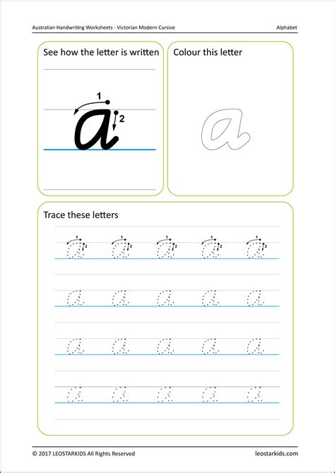 Australian Handwriting Worksheets - Victorian Modern Cursive - Free ...