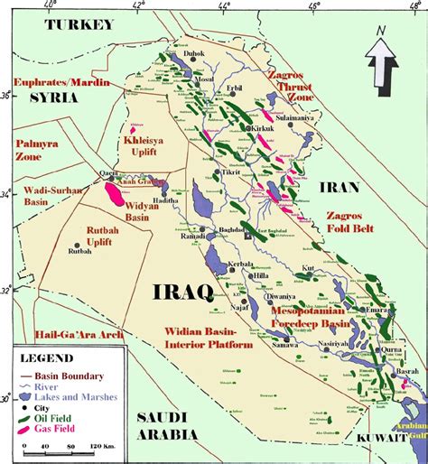 Location map of Iraq showing northeast Arabian Peninsula of the region ...