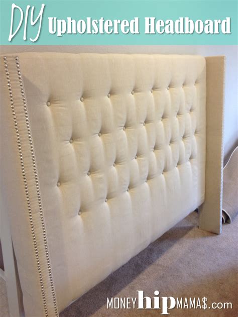 Money Hip Mamas: DIY Upholstered Headboard with Nailhead Detailed Arms