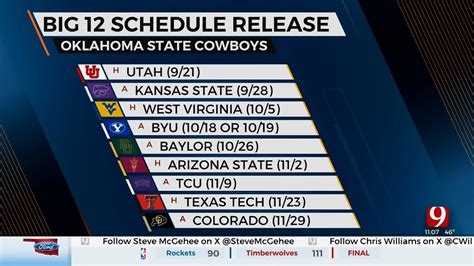 2024 Oklahoma State Football Schedule Announced