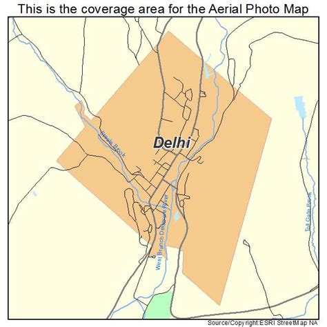 Aerial Photography Map of Delhi, NY New York