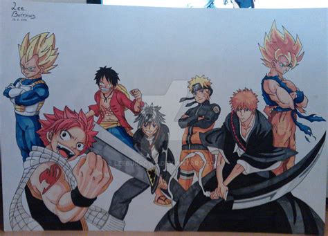 Anime Crossover Drawing! by LeeBurrows on DeviantArt