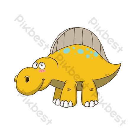 Cartoon Yellow Dinosaur Illustration | PSD PNG Images Free Download ...