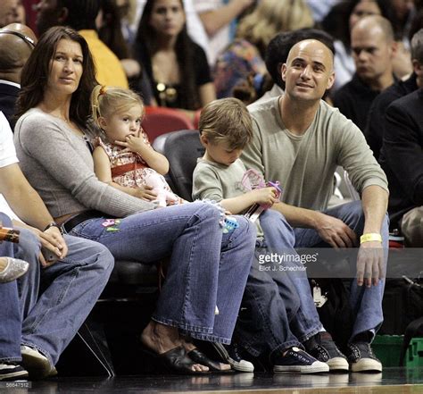 Steffi Graf and Andre Agassi with their kids Jaz Elle (2003) and Jaden ...