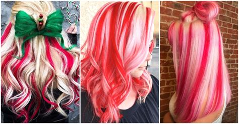 Candy Cane Hair Is The Hottest Holiday Trend