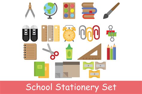 School Stationery Set Graphic by studioisamu · Creative Fabrica